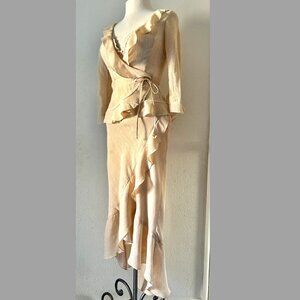 RARE ZARA Y2K 90s Vintage JAPAN Skirt & Blouse Set size S/4 Prom Wedding